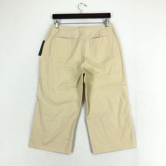 Motto NWT Women's Size 12 Beige Stretch Convertible Roll Tab Cropped Pants QVC - Picture 2 of 12